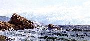 Alfred Thompson Bricher Crashing Waves Sweden oil painting artist